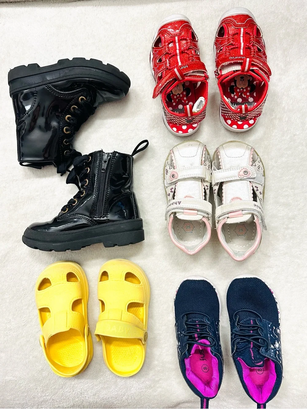 Huge lot Girls Shoes, Sneakers, Boots Size US 8 Disney Minnie Mouse,H&M Excellen